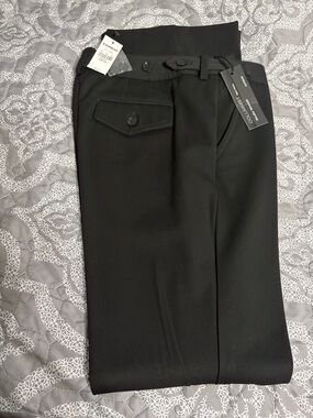 Express Black High-Waisted Dress Pants with Button Flap Pocket